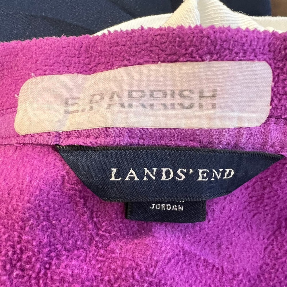 Lands' End Women's Henley Neck Pullover Sweatshirt Long Sleeve Pink Size M - Picture 3 of 6